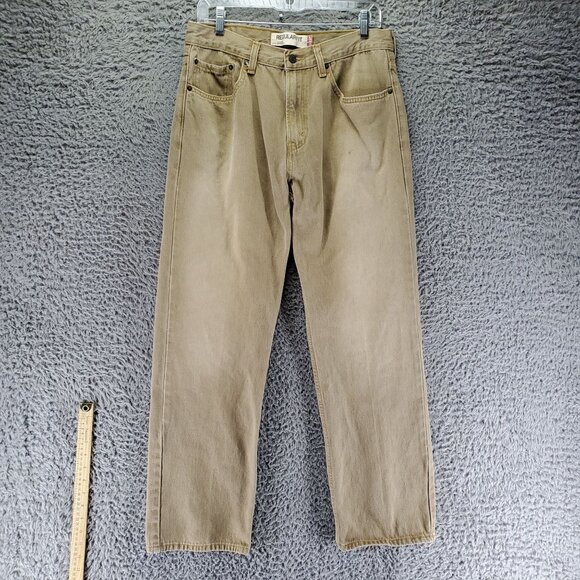 Levis Jeans Mens 34x30 Tan 505 Regular Fit 100% Cotton Made In Hong Kong - Picture 7 of 14